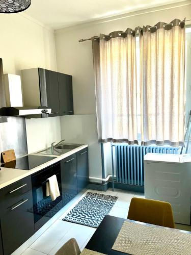 Kuchyň nebo kuchyňský kout v ubytování Chic & Elégance Lyon Centre