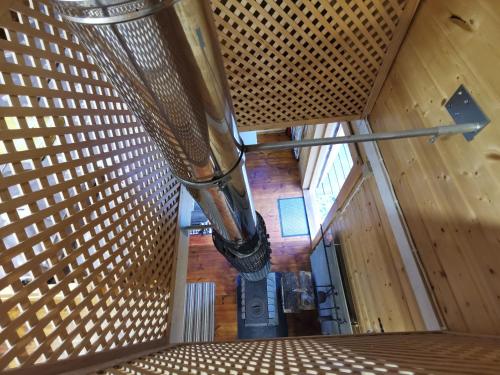 an overhead view of a staircase in a building at Ainja Puhkemaja in Viljandi