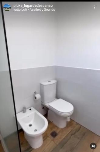 a bathroom with a toilet and a sink at PIUKE lugar de descanso in Tandil