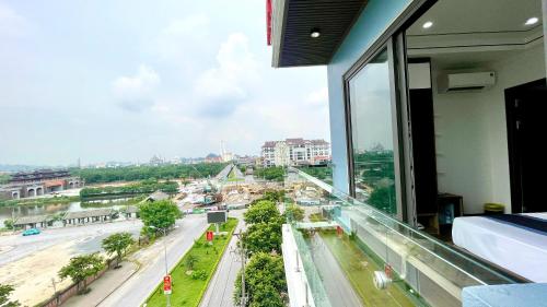 an office building with a view of a city at Hoa Lư City Hotel in Ninh Binh