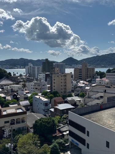 a city view of a city with buildings at 下関大坂屋ホテル in Shimonoseki