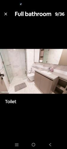 a bathroom with a sink and a toilet at Eaton kl,1R1B,0 Service,500mbps,klcc,2pax in Kuala Lumpur