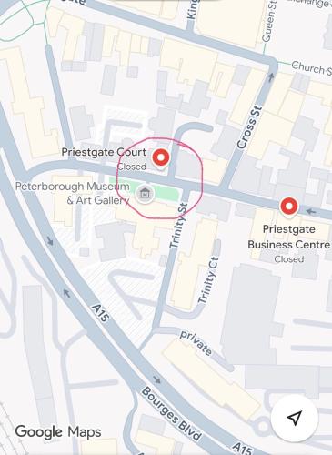 a map of the archaeological centre of pest at Luxurious two-bedroom apartment in the centre of Peterborough in Peterborough