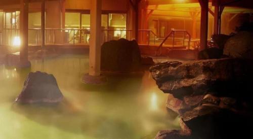 a pool of water in a room with at Shiratamano Yu Kahou in Shibata
