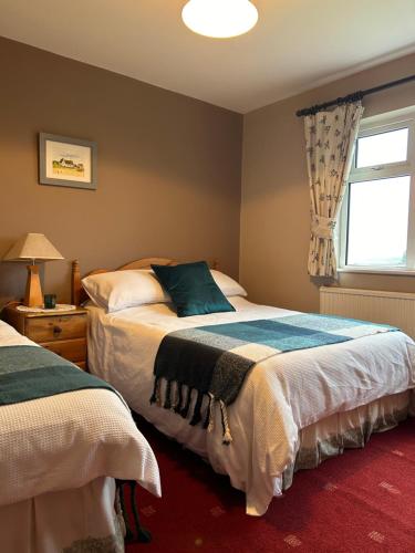 a bedroom with two beds and a window at Killala B&B Avondale in Killala