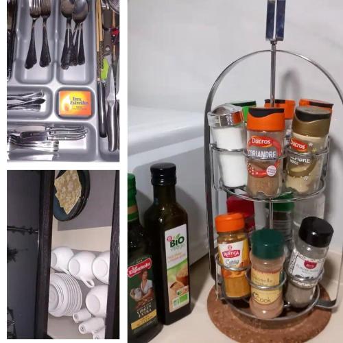 a shelf in a refrigerator filled with lots of food at Andorre Ordino Arcalis Fizu in El Serrat