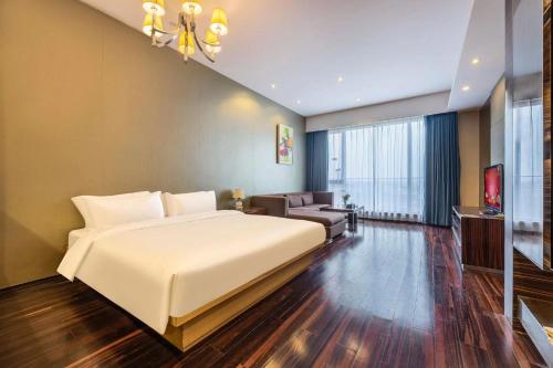 Katil atau katil-katil dalam bilik di SLOWCOM-Xingyue Pa Zhou Apartment