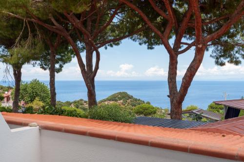 a view of the ocean from the roof of a house at Hotel Sant'Andrea in Marciana