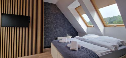 Ένα ή περισσότερα κρεβάτια σε δωμάτιο στο Lux Apartment Duplex