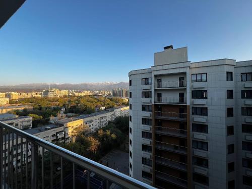 a view from the balcony of a building at In the Center AURUS 2 Room Apart in Almaty