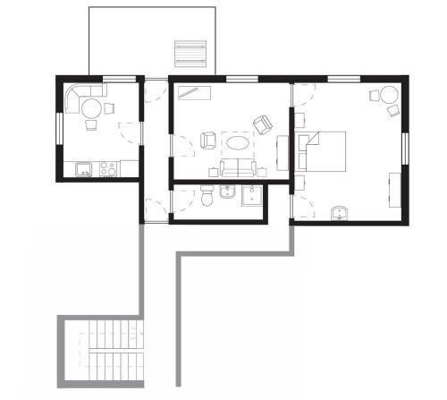 a drawing of a house plan at Ferienhaus Gioia in Schruns-Tschagguns