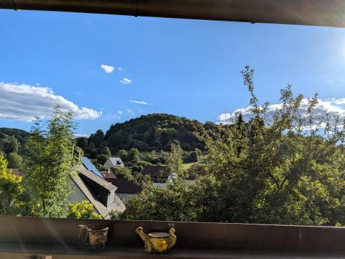 a window with a view of a mountain at Villa Viola 