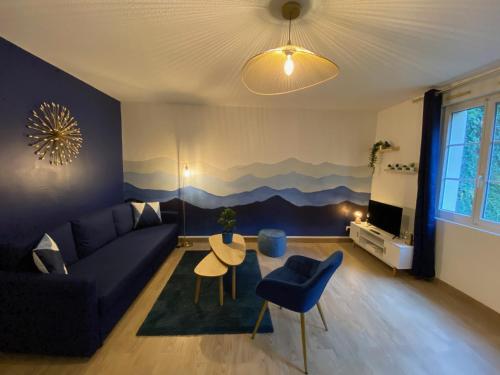 Posezení v ubytování La montagne bleue - Parking privé