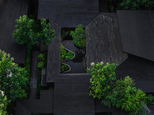 a rendering of a garden with trees in it at Sataa Resort Nan in Nan