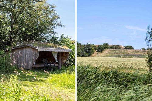 a building with a grass roof in a field at LF13175-Nykobing-Mors-Utkaeret-1 in Ejerslev
