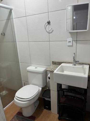 Koupelna v ubytování Kit net da família