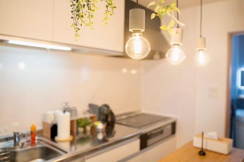 Η κουζίνα ή μικρή κουζίνα στο Blue Nest Takamatsu