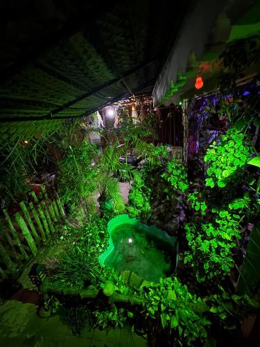 an overhead view of a garden at night at Beni Beach Resort Batticaloa, Sri Lanka in Kallady