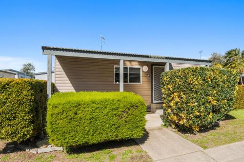 a house with two bushes in front of it at Ingenia Holidays Eden Beachfront in Eden
