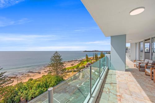 an ocean view from the balcony of a house at Northwind Beachfront Apartments in Mooloolaba