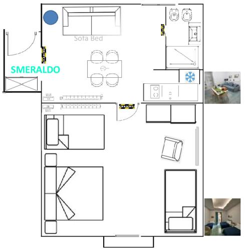 a floor plan of a house with a diagram at Casa Sassolini in Naples