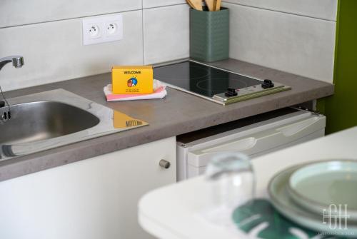Cuisine ou kitchenette dans l'établissement Petit quai - Gare de Tours à 100m