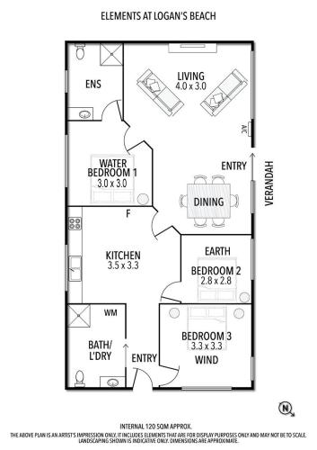 a floor plan of a house at Logans Beach Apartments - Elements in Warrnambool