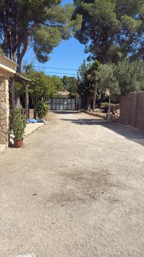 a driveway with a house and trees in the background at AT Hamman58 in Albacete