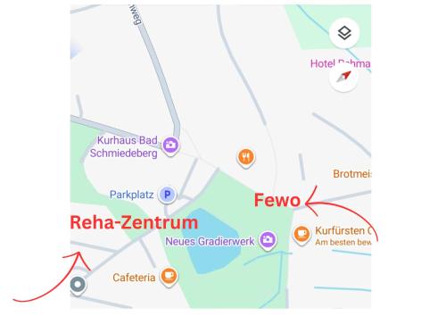a map of telza zermirim and its attractions at Im Herzen der Kurstadt, Balkon, Küche, Blick ins Grüne, radfreundlich in Bad Schmiedeberg