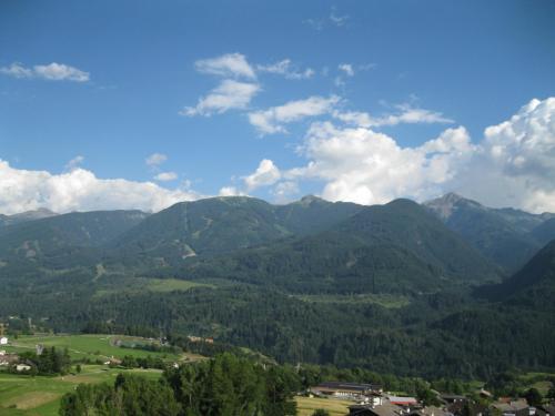 a view of a valley with mountains in the background at Varesco Appartamenti in Carano