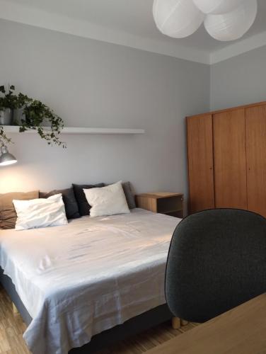 Ένα ή περισσότερα κρεβάτια σε δωμάτιο στο MIKO apartament