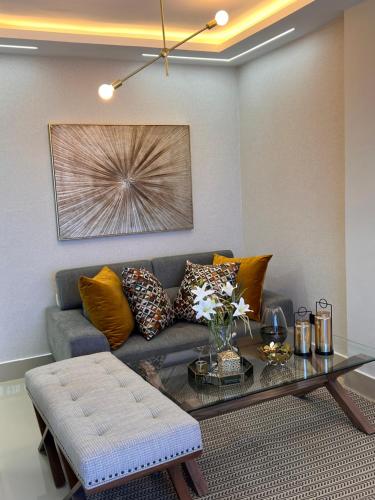 Χώρος καθιστικού στο Beautiful luxury apartment in San Juan de la M