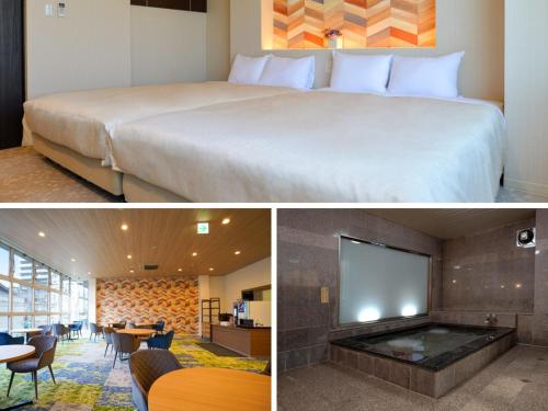 Postel nebo postele na pokoji v ubytování Hotel New Gaea Iizuka