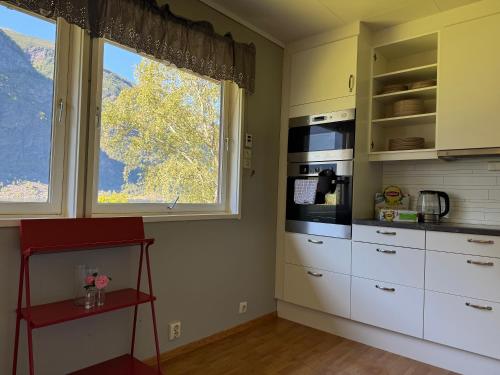Dapur atau dapur kecil di Flåm Fjord Panorama House