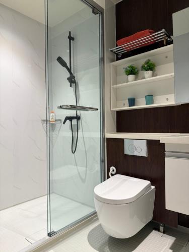 Koupelna v ubytování Bay Suites Home By Sea JQ 海的家