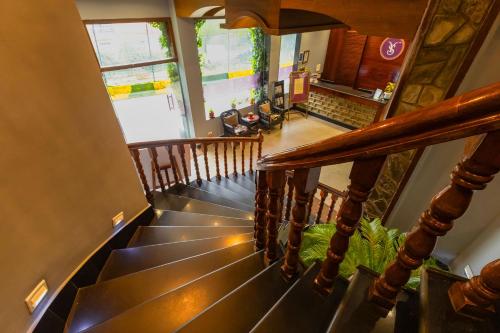 an overhead view of a staircase in a building at Sumitel Queens Yard in Darjeeling