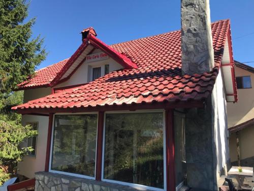 a house with a red tiled roof at Vila Carla Elena Ranca in Ranca