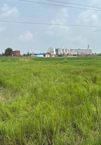 a field of green grass with buildings in the background at Shashank Infra Dream's in Mughal Sarāi