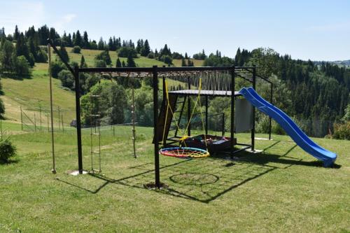 a playground with a slide and a swing at Sielanka w górach in Gliczarów Górny