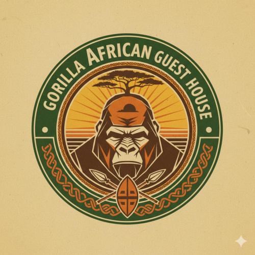 a logo for auvian africanuchen museum with a gorilla at Gorilla African Guest House in Entebbe