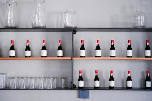a bunch of bottles of wine sitting on shelves at Lu Ming Beiyuan Xi'an Zhongdu Drum Tower City Wall Store in Xi'an