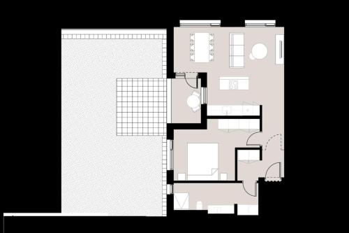 Půdorys ubytování Sleek Condo in Downtown Reykjavik