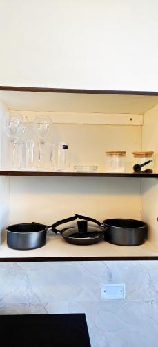 Køkken eller tekøkken på Luna Marfil Elegant Studio in Cala Cala