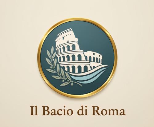 a badge of the coliseum in rome with a gold at Il Bacio di Roma in Infernetto