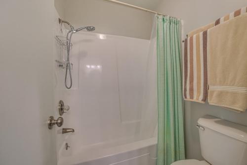 a bathroom with a shower and a toilet at Harbor Springs Winter Retreat about 6 Mi to Skiing! in Harbor Springs