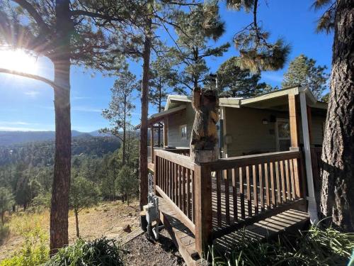 a house on the side of a hill with a view at Montana Vista in Ponderosa Heights