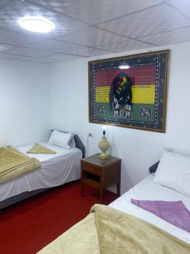 peace garden hostel & campにあるベッド