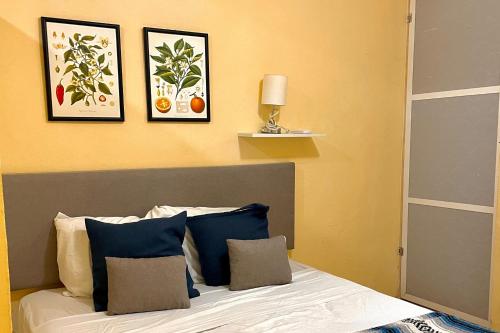 Кровать или кровати в номере Isla Mujeres Central Studio Ac & Kitchen