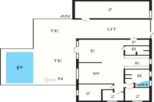a floor plan of a two bedroom apartment at 10 person holiday home in Væggerløse in Marielyst