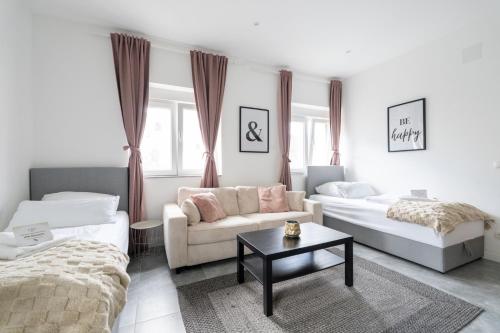 Katil atau katil-katil dalam bilik di Spacious 2 - Room Apartment - 6 Guests, 24h Check-in, Near Vienna